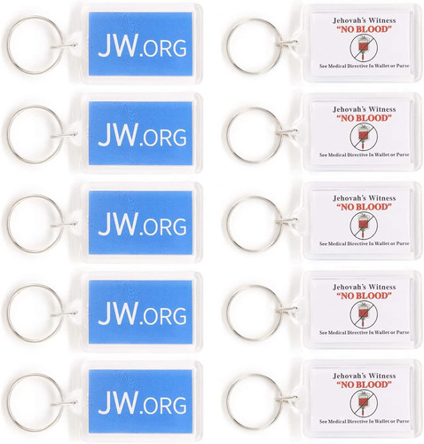 Jw.org - No Blood - Llavero Con Doble Cara, 10 Unidades
