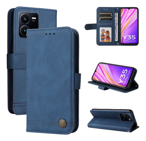 Funda De Piel Skin Feel Para Teléfono Vivo Y35 4g/y22s/y22