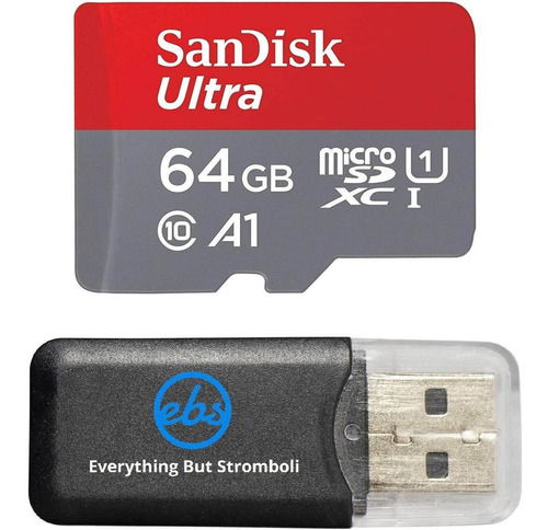 Imagen 1 de 4 de Tarjeta Sandisk Ultra De 64 Gb Microsdxc + Adaptador Usb