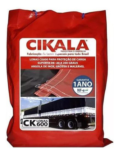 Lona roja para camión, 8 x 6 metros, anillo de PVC con 1/2 carga