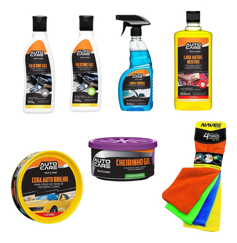 Kit Higienização E Limpeza Automotiva Com 4 Panos Microfibra