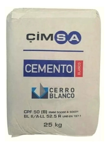 Cemento Blanco X 25 K Pastina Para Venecitas Pileta Cimsa