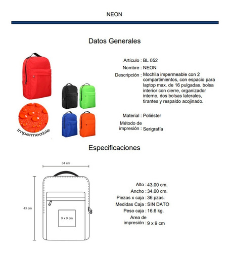 Imagen 5 de 9 de Mochila Impermeable Para Laptop De 16 Pulgadas
