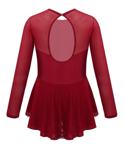 Imagem 3 de 7 de Vestido Infantil Profissional Ballet Bailarina Manga Longa