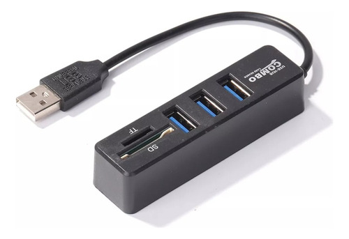 Hub Usb 2.0 De 5 Puertos 3 Usb, 1 Tf, 1 Sd, 480 Mbps Led 1tb