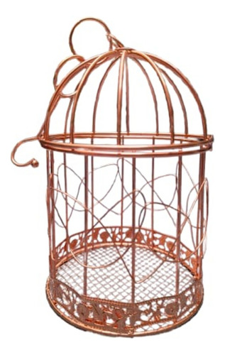 Jaula Redonda Grande Rose Gold Decorativo Centro De Mesa Rose Gold