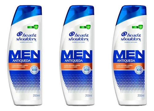 Shampoo Head & Shoulders 200ml Anticaspa Antiqueda - 3un