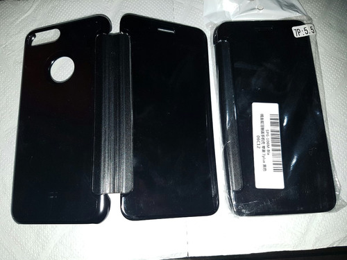 iPhone 7 Y 7 Plus Clear View Flip Cover Case De Espejo Negro