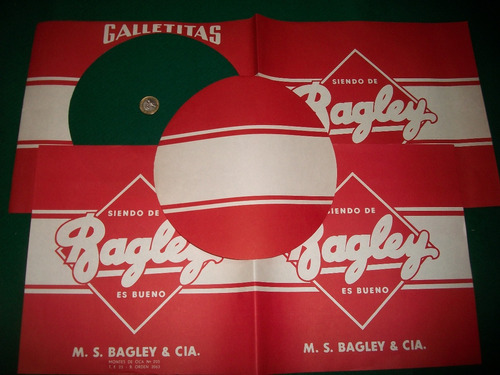 Bagley . Antiguo Envoltorio Para Lata Galletitas . Año 1940 
