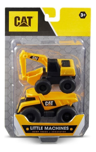 Pack X 2 Camion Volcador Excavadora Cat Caterpillar Byp