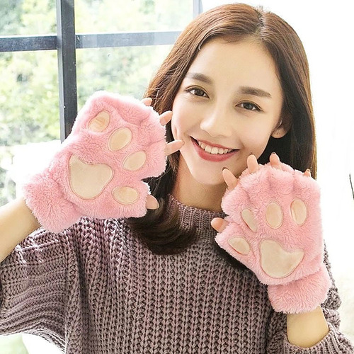 Guantes Peludos Con Forma De Pata De Gato, Regalos Con Medio