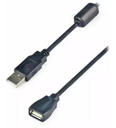 Cable extensor USB 2.0 de 1,5 metros de extensión, fuerte color hembra/macho, negro