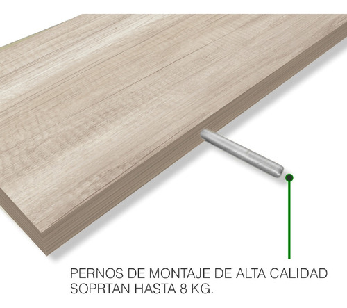Set De 3 Repisas Flotantes Minimalistas Madera 50x15 Cm