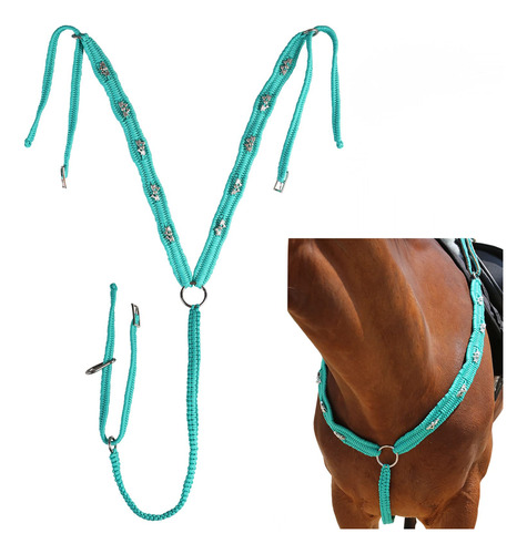 Collar Pecho Caballo Trenzado Color Verde