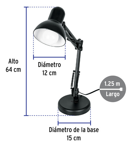 Lampara De Escritorio Con Brazo Ajustable Volteck 49200