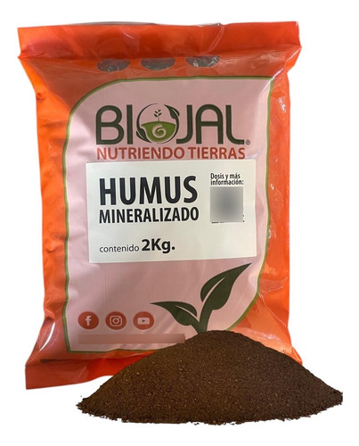 Humus Lombriz Orgánico Omri Abono Lombricomposta 2 Kg