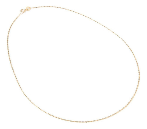 Cadena Valentina Espejo Tritono 1mm 40cm Oro Solido 10k Color Dorado
