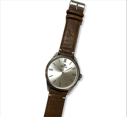 Reloj Stone Hombre Malla De Cuero St1060 Garantía Oficial
