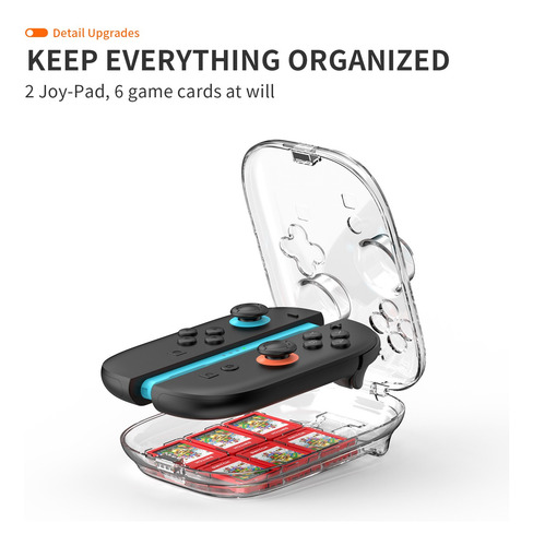 Caja Joy-con Switch 2 Transparente Con 6 Ranuras Juegos