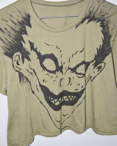 Imagen 3 de 5 de Croptop Shinigami Ryuk Deathnote Desgastada Caustico