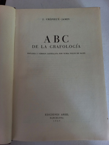 Libro Abc De La Grafologia - J. Crepieux-jamin (Usado)