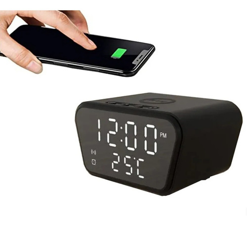 Reloj Con Alarma +cargador Inalámbrico De Celular+termometro