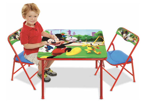 Disney Mickey Mouse Set De Mesa Con 2 Sillas Para Niños / H