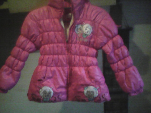 Hermosa Campera Niña Rosada T4 Bolsillos Capucha 