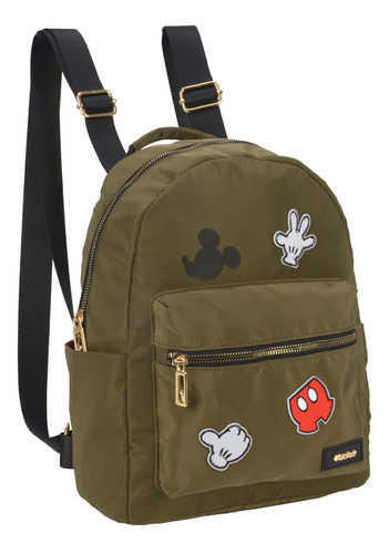 Mochila escolar con espalda de Mickey Mouse, color verde, diseño de tela verde, Lisa Mickey Mouse Disney