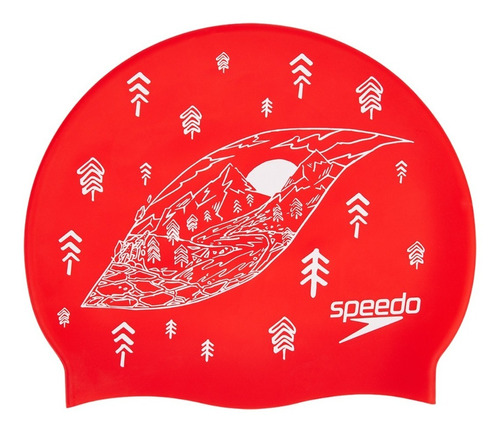 Gorra Natación Speedo Slogan Print 100% Silicona 