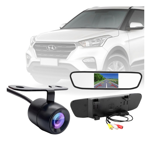 Kit Espelho Retrovisor Lcd + Câmera De Ré Creta 2022 2023