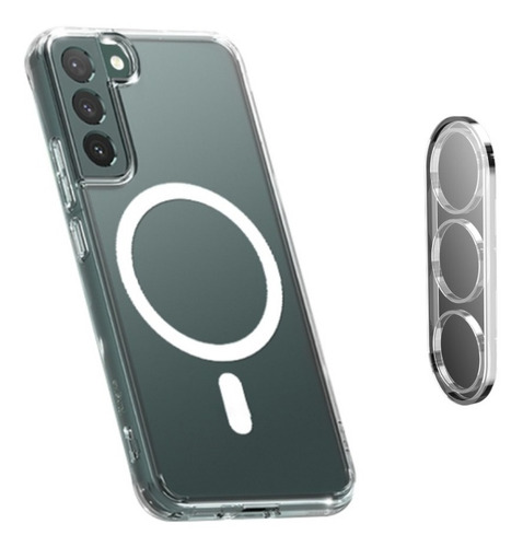 Kit Funda Transparente + Mica Camara Para Galaxy S23 Magsafe