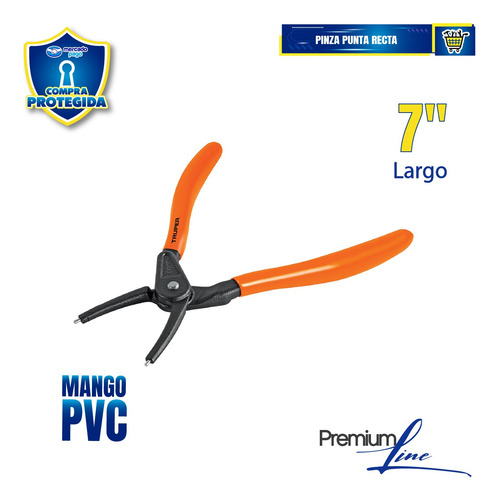 Pinza Punta Recta 7 Para Cerrar Anillos, Mango De Pvc 17361