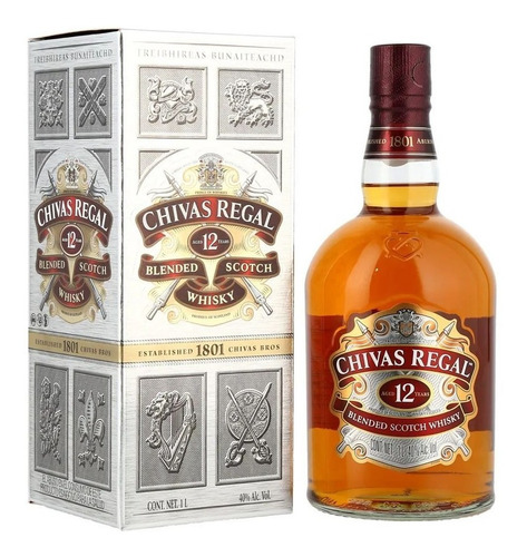 Imagen 1 de 1 de Whisky Chivas Regal 12 Anos De 1 Litro Venta Por Cajas