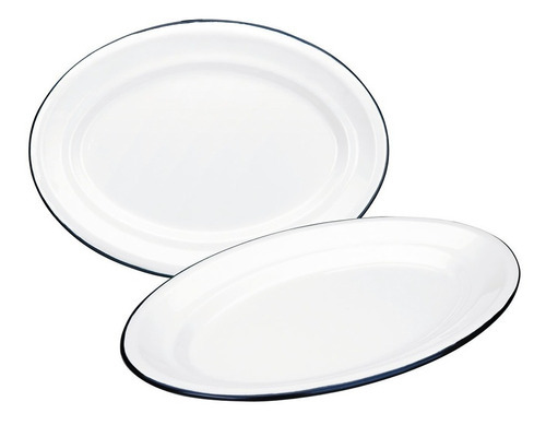 Bandeja O Platón Ovalado De Peltre Blanco(30cm) Marca  Ibili Color Blanco