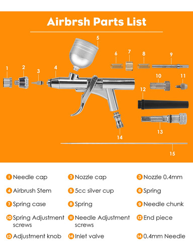 Kit De Aerógrafo Rhinowisdom, Juego De Pistolas De Doble Acc