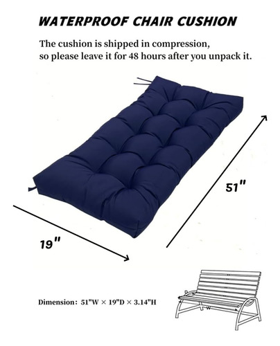 Seahome Cojines Impermeables Para Asiento De Banco De Jardín