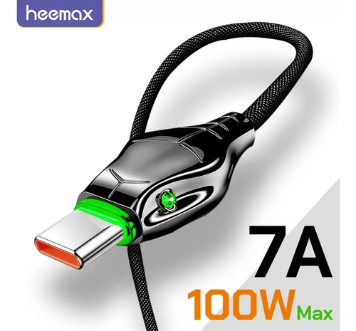 Imagen 1 de 3 de Cable Cargador Y Datos Tipo C Serpiente 1 Metro / 7 A 100 W