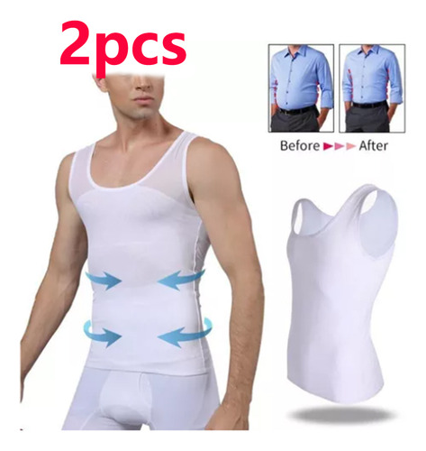 2pcs Playeras De Compresión Para Hombre Ginecomastia Pecho