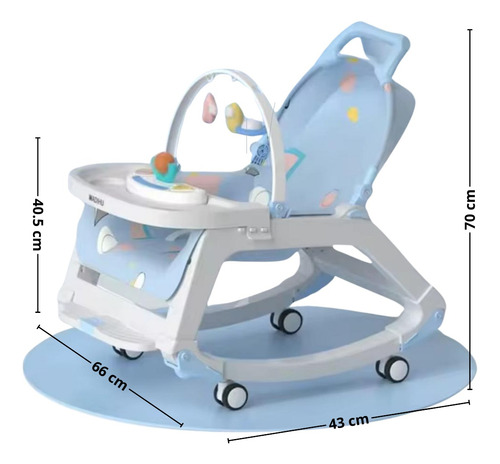 Silla Mecedora Ajustable 3en1 Para Bebes Interactiva Musical