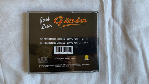 Cd Chistes Jose Luis Gioia Volumen 1 Y 2 Muy Bueno! (Usado)