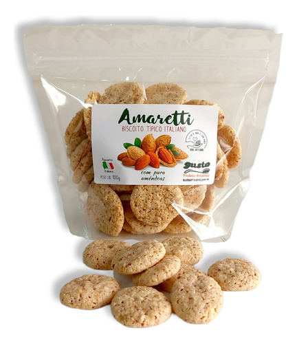 Amaretti - Biscoito De Amêndoas Típico Italiano 100g