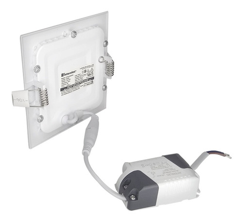 Imagen 3 de 7 de Plafon Embutir Cuadrado Luz Led Fria 17x17cm 12w Interelec