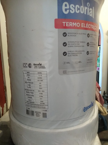 Termotanque eléctrico Escorial Eléctricos 55L blanco 53.5L 220V