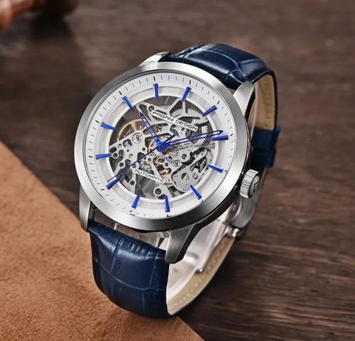 Reloj Mecánico Pagani Design Automático Azul/blanco Plateado Azul