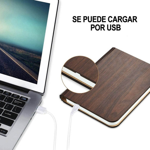 Lámpara Lectura Noche Recargable Luces Decorativa Libro Led