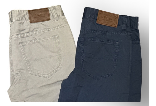 2 Pantalones Polo Ralph Lauren Gris Y Azul #14 Como Nuevos