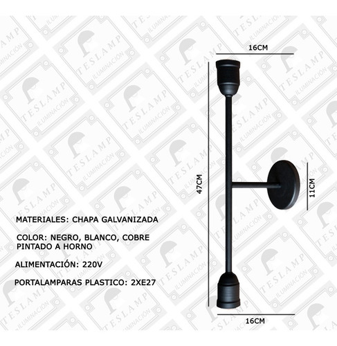 Imagen 3 de 10 de Lampara Aplique Barral Dos Luces Apto Led