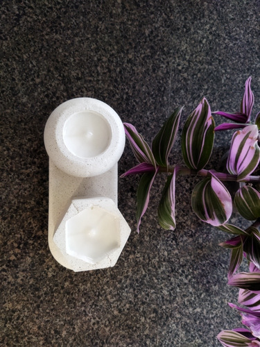 Set De Velas De Cera De Soya En Maceta De Concreto Con Base