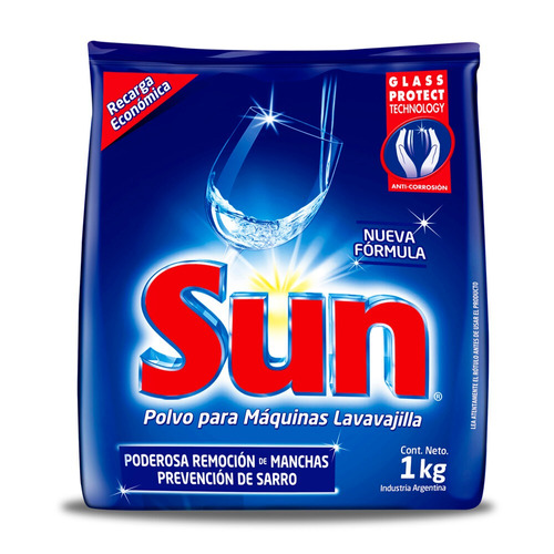 Imagen 1 de 1 de Detergente Para Lavavajillas Sun Progress Polvo En Bolsa 1 kg